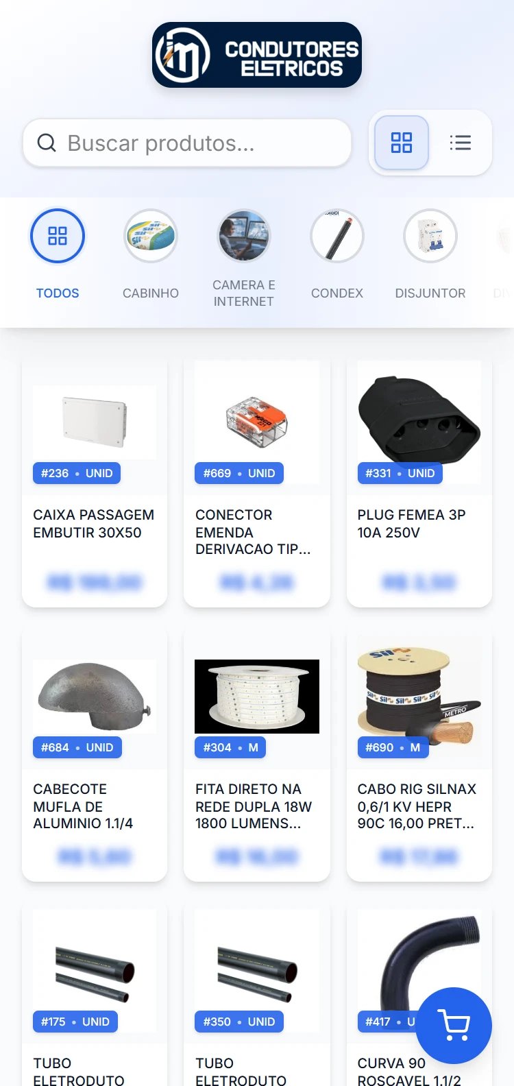 Catálogo digital de materiais elétricos