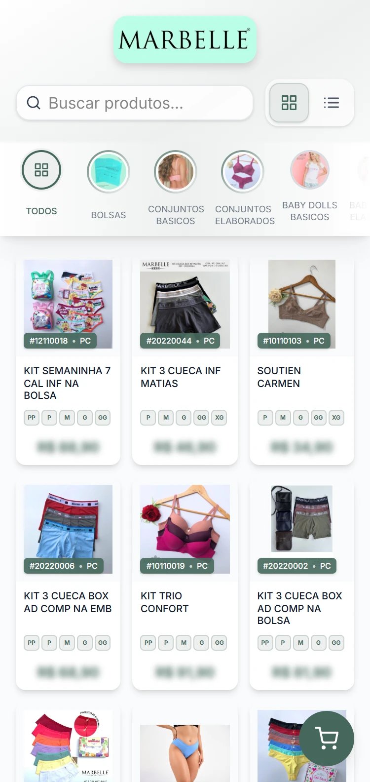 Catálogo digital de confecções